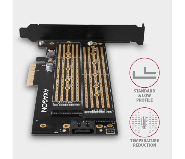 Axagon PCIE NVME+SATA M.2 ADAPTER - 730832 - zdjęcie 2